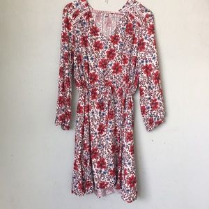 Floral Sheath Dress Mid-length Sleeve